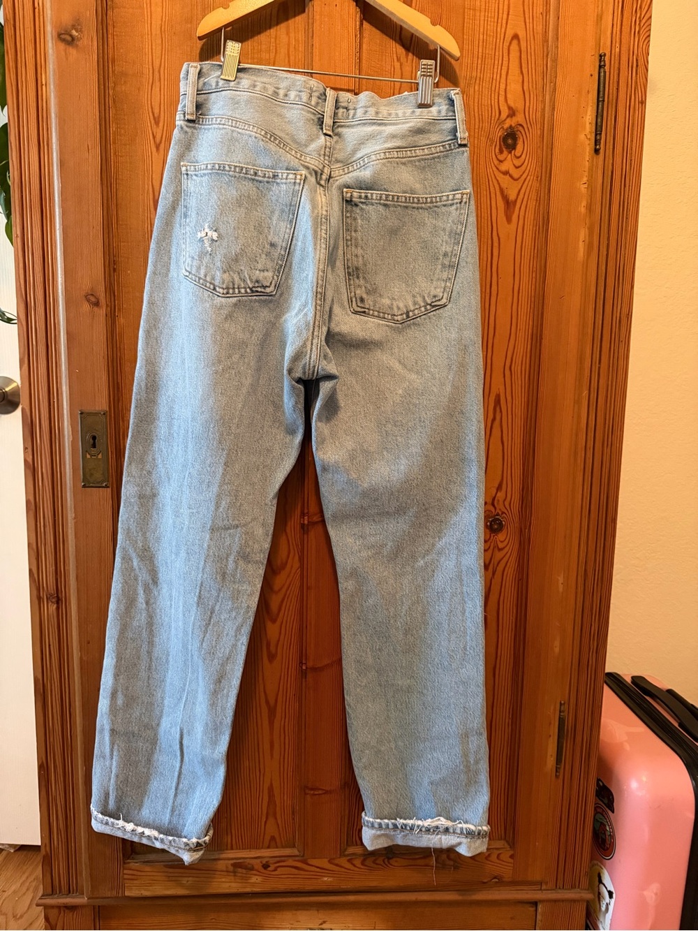 Agolde Light Blue Distressed Boyfriend Jeans - Picture 3 of 6